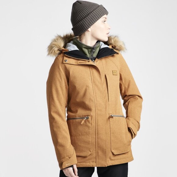 Billabong Into The Forest Snow Jacket Camel Brown Size XS - Picture 1 of 4